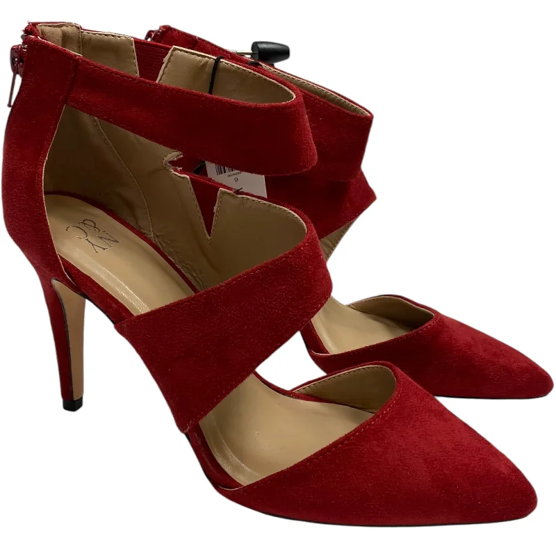 pink high heels joy-Shoes Heels Stiletto By New York And Co In Red, Size: 9