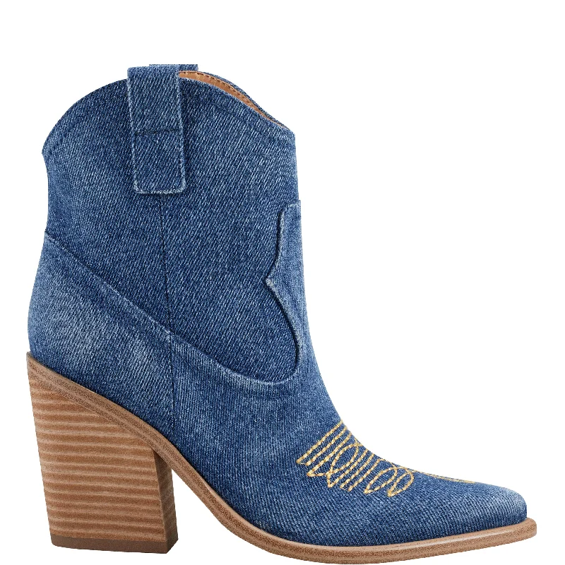 Boots for ankle twist-Jalella Detailed Western Bootie