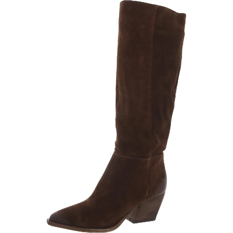 Boots with sleek straps-Steve Madden Womens Pull On Square Toe Knee-High Boots