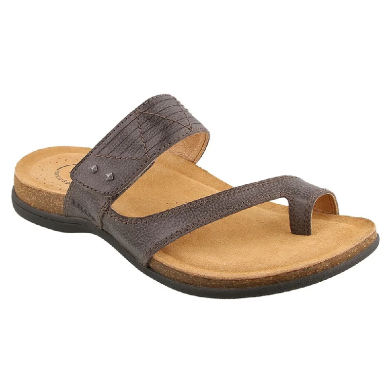 Taos Zone Dark Grey Leather Sandal (Women's)