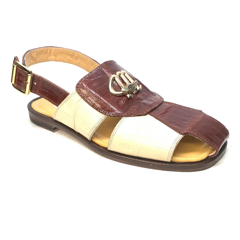 cozy sandals with warmth-Mauri 5071 Cream/Gold Baby Crocodile Sandals