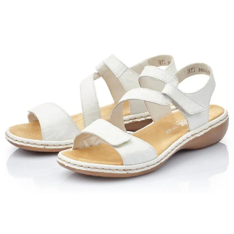 Rieker Regina C7 White Leather Sandal (Women's)