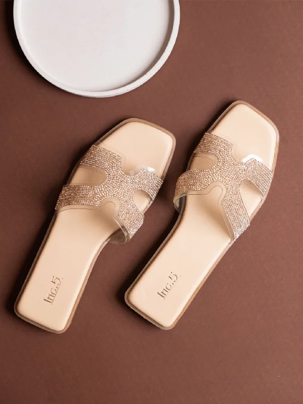 flats for rent monthly-Womens Rose Gold Casual Solid Open Toe Flats