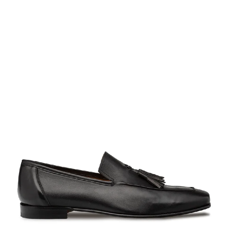 Loafers with fun designsMezlan Javea 21146 Men's Shoes Black Smooth Calf-Skin Leather Tassels Loafers (MZ3695)