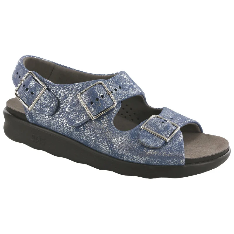 SAS Relaxed Sandal Silver Blue Leather (Women's)