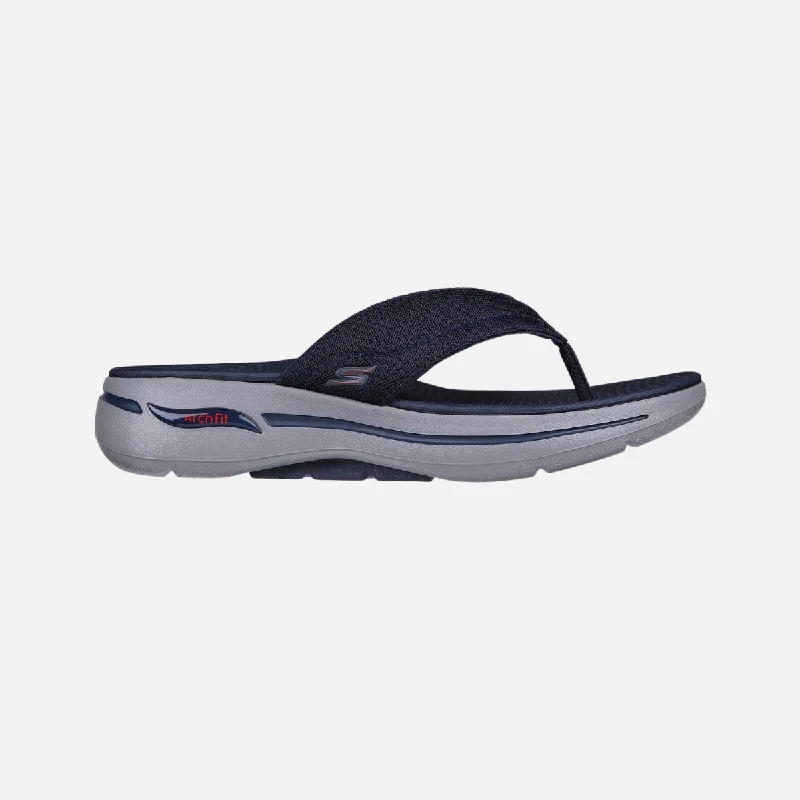 handmade slippers artisan vibe-Skechers Men's GOwalk Arch Fit On-The-GO Slippers -Navy/Red