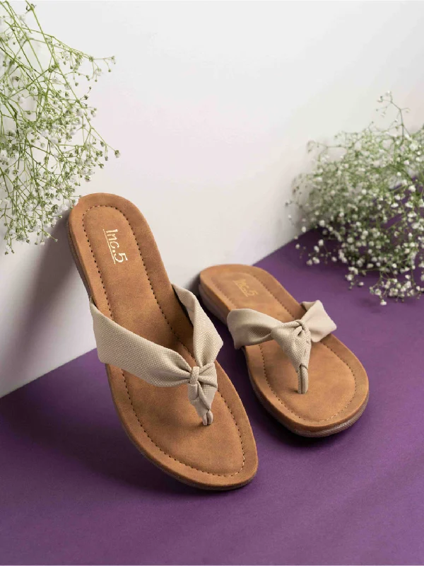 flats with biometric entry-Womens Beige Casual Solid Round Toe Flats