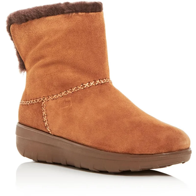 Boots for city walks-Fitflop Womens Mukluk Shorty III Leather Ankle Shearling Boots