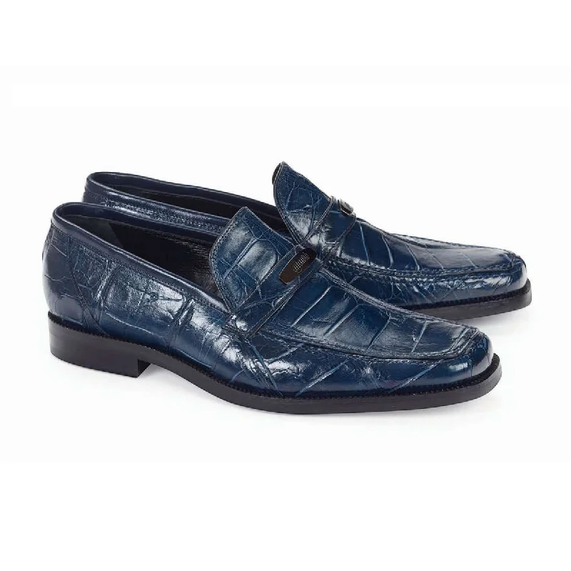 Loafers for versatile looksMauri 4692-3 Spada Men's Designer Shoes Wonder Blue Alligator Body Loafers (MA4634)