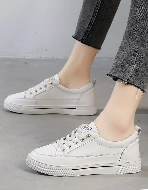 Athletic shoes with cushioned heelsWomen's Spring Casual Leather Sneakers