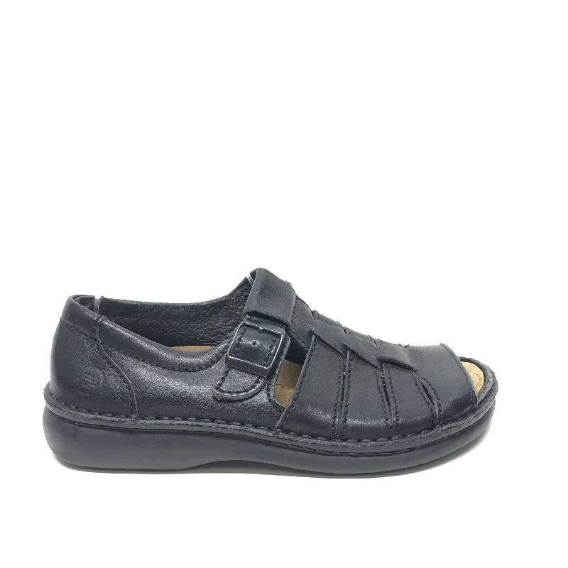 flats with modern layouts-Black Shoes Flats Birkenstock, Size 8