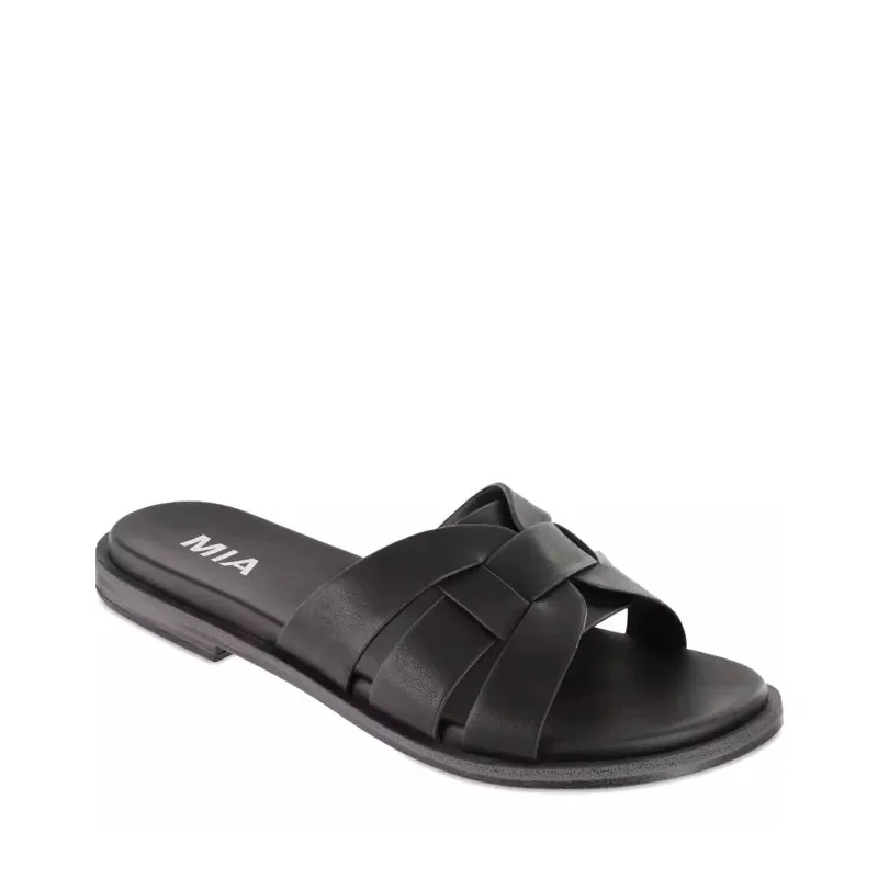 cozy sandals with texture-Women's Shoes MIA POLIANA Slide Sandals MH2713 BLACK