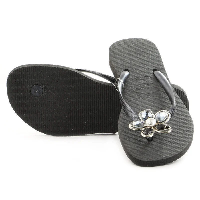 sandals for sale cozy-Havaianas Slim Luxury Thong Flip Flop Sandal - Black - Womens