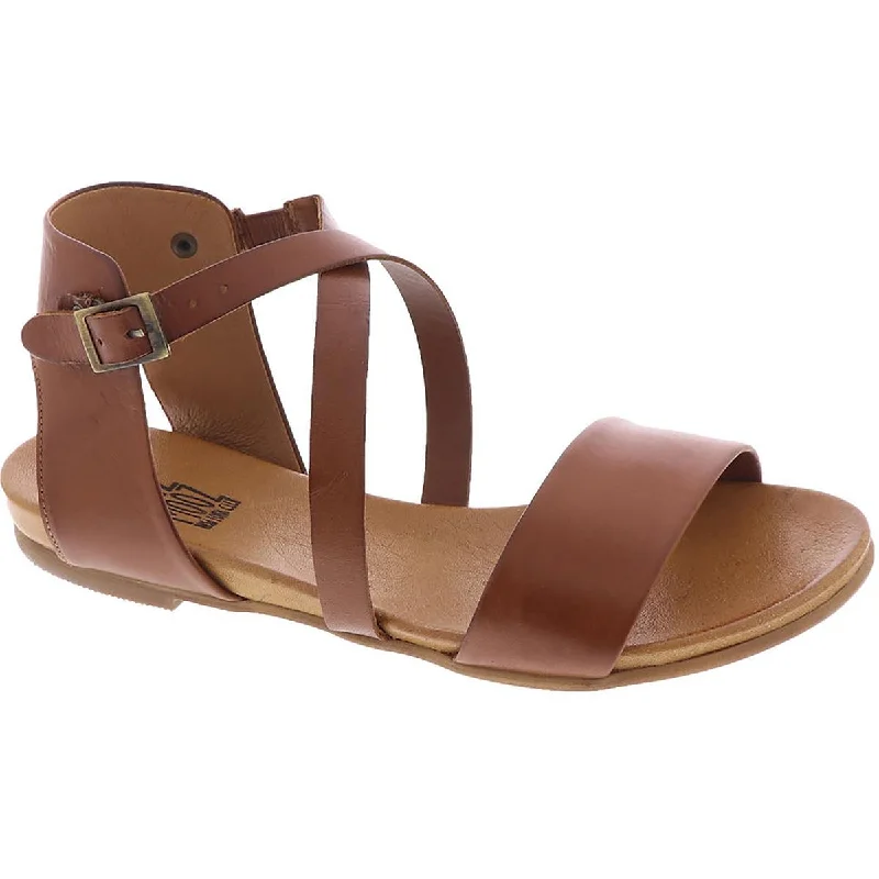 sandals for casual Fridays-Miz Mooz Womens Aster  Leather Slip On Gladiator Sandals