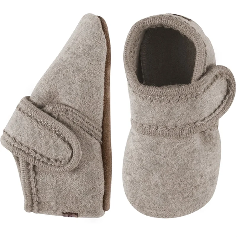 supportive slippers for health-MELTON Wool Slippers Classic Beige Melange