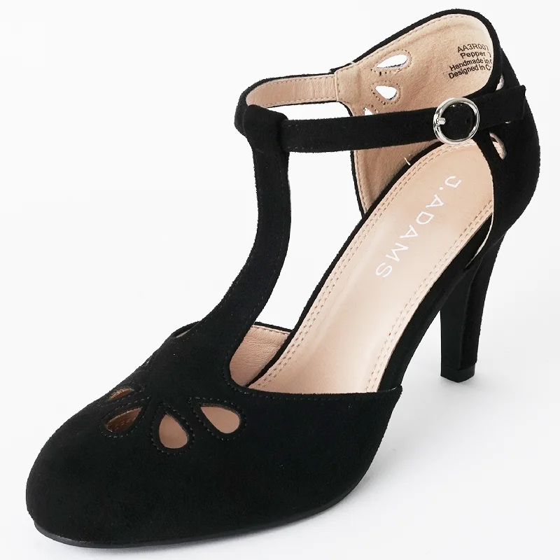 purple high heels flair-Pepper | Black Suede