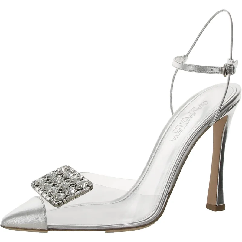 designer high heels couture-Giambattista Valli Womens PVC Sculptural Ankle Strap Dressy Pumps