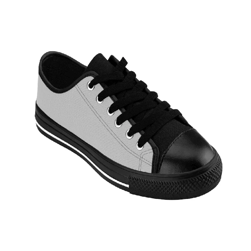 Athletic shoes with sharp edgesLight Grey Men's Sneakers, Designer Solid Color Minimalist Fashion Low Top Shoes For Men