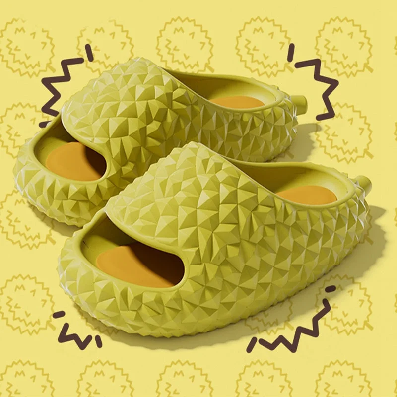 casual slippers with style-Durian Slippers Unique Design Peep-toe Home Shoes Cute Bathroom Slippers