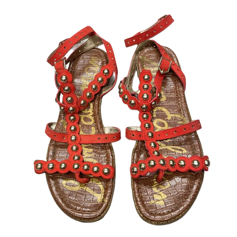 lightweight sandals for kids-Red Sandals Designer By Sam Edelman, Size: 8.5