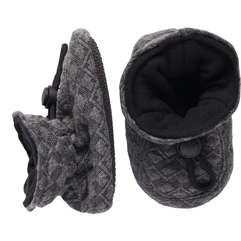 supportive slippers for resilience-MELTON Textile Slippers Quilted Dark Grey Melange