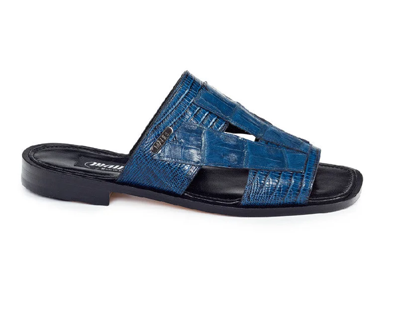 sandals with adjustable fit-Mauri - 1416 Iris Blue Tejus Lizard/Alligator Body Sandals