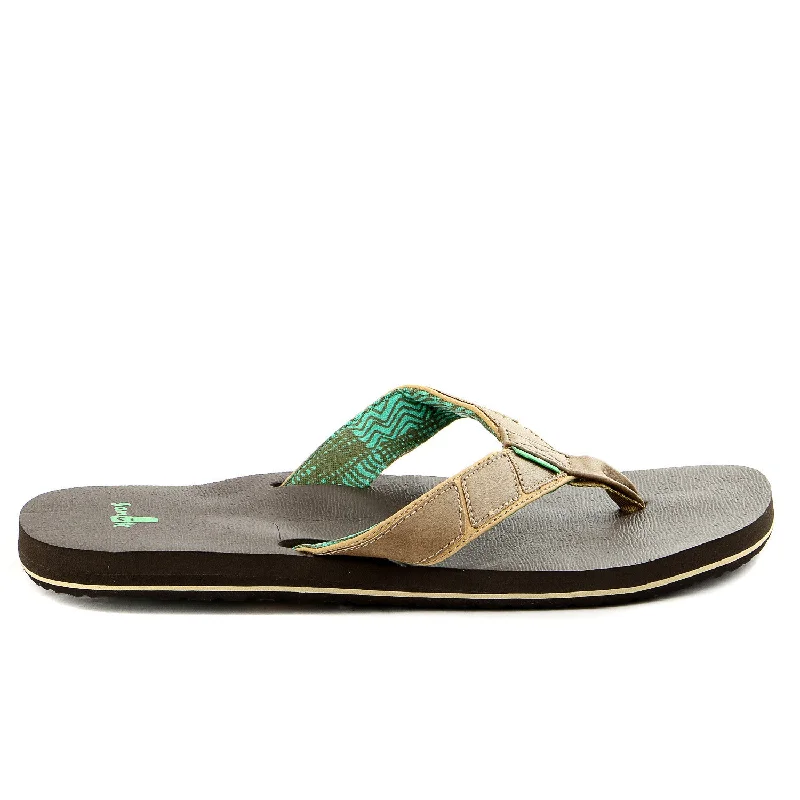 new sandals with support-Sanuk Tribune Flip Flop - Tan - Mens