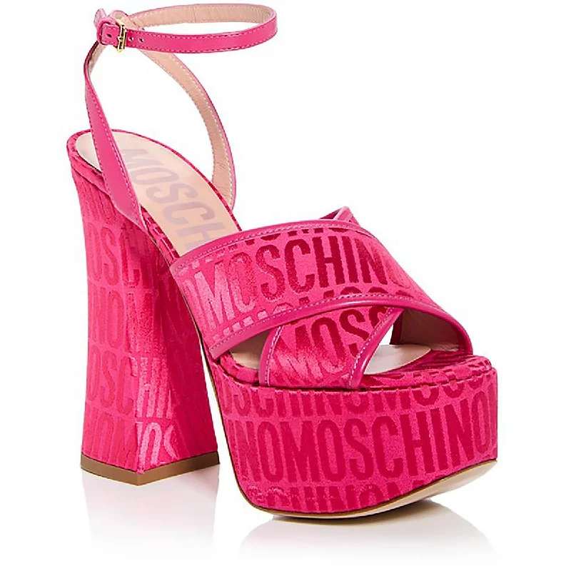 trendy sandals for outings-Moschino Womens Leather Platform Platform Heels