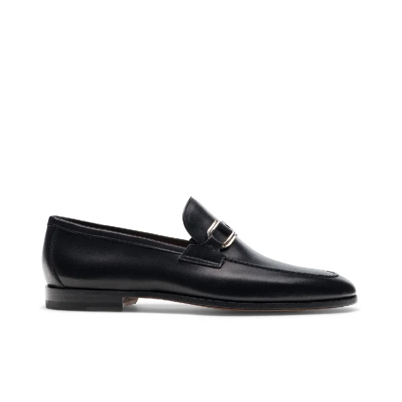 Loafers with big bounceMagnanni Silvano 24385 Men's Shoes Black Calf-Skin Leather Buckle Slip-On Loafers (MAGS1139)