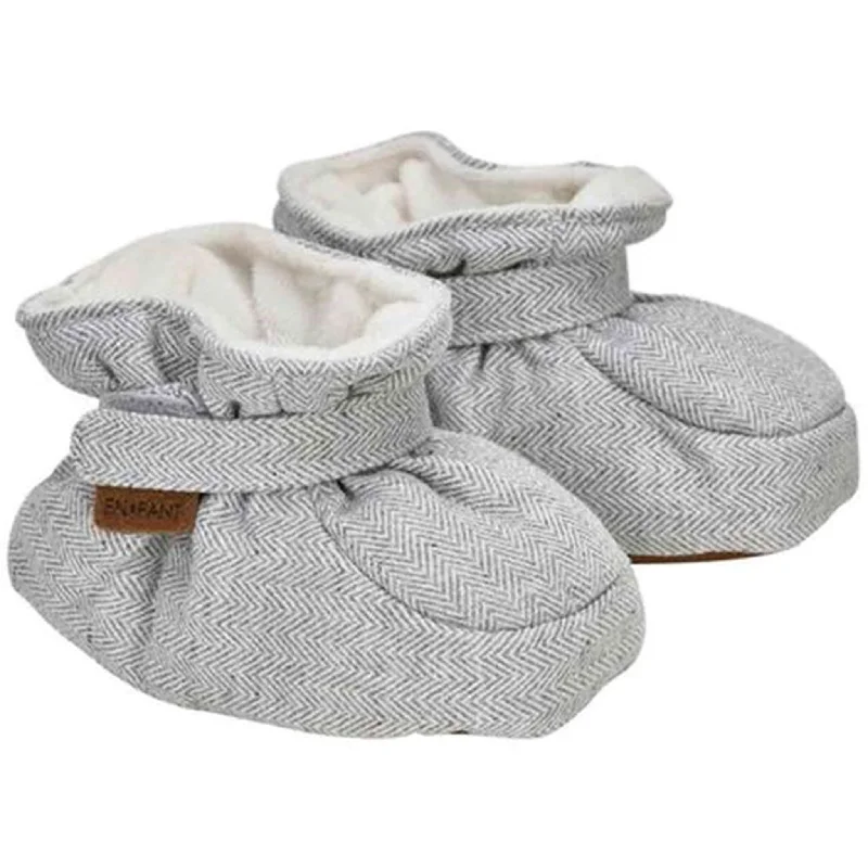 plush slippers for vibe-En Fant Baby Slippers Grey Melange