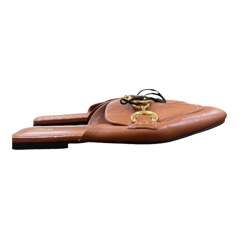 flats with gated access-Brown Shoes Flats By Zara, Size: 7