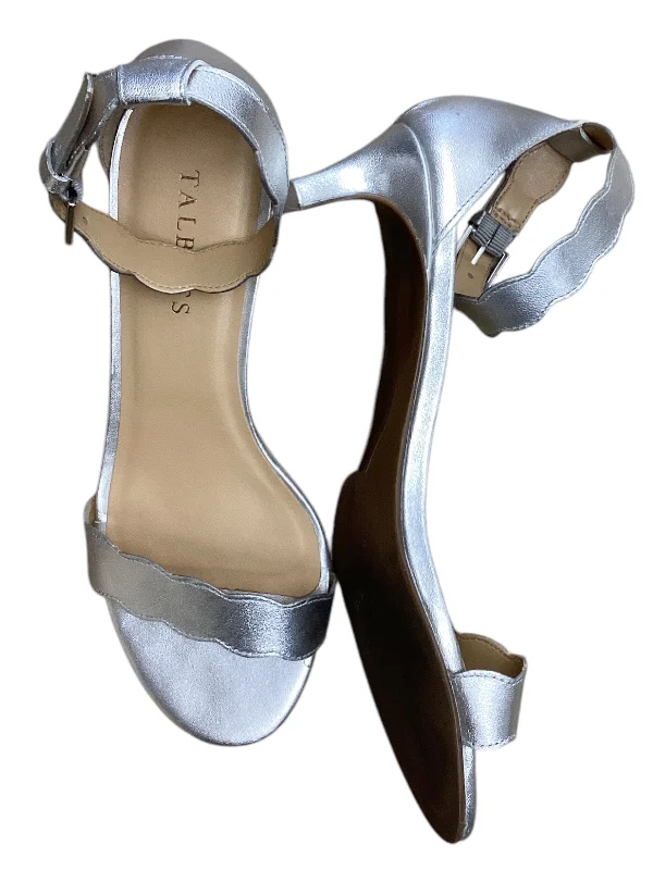 trendy high heels spark-Shoes Heels Kitten By Talbots In Silver, Size: 7