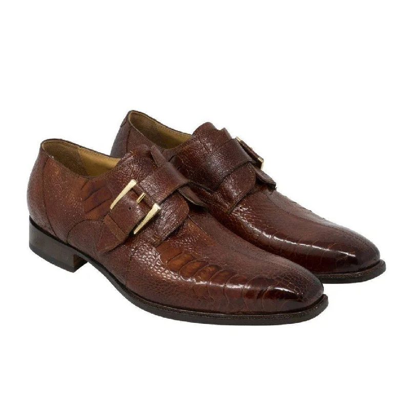 Loafers with all-day styleMauri 4853-2 Cardinal Men's Designer Shoes Gold Exotic Ostrich Dress Monk-Straps Loafers (MA5112)