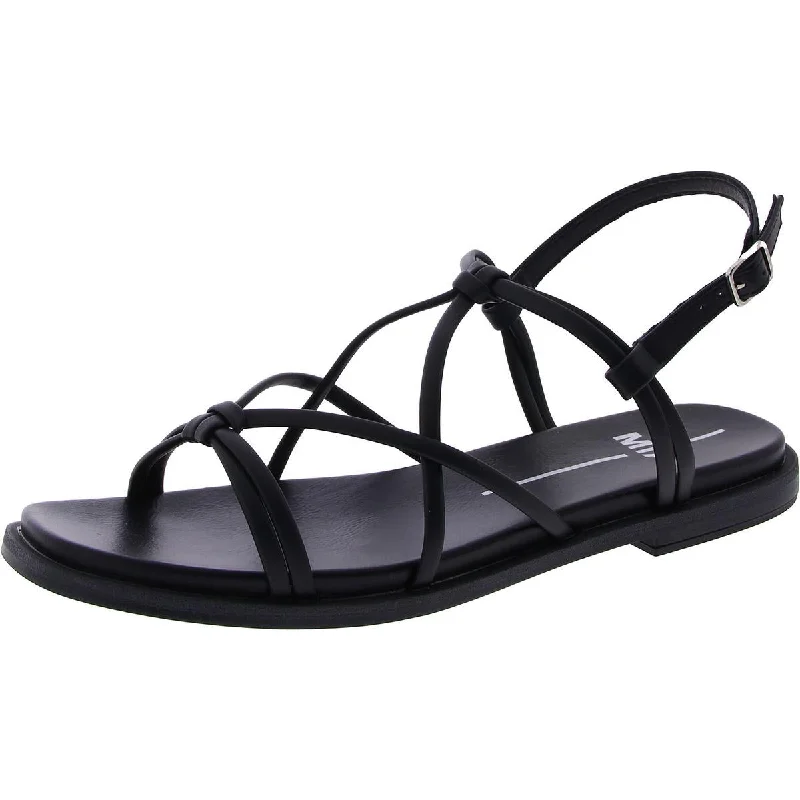 affordable sandals with flair-Mia Womens Daphne Faux Leather Square toe Strappy Sandals