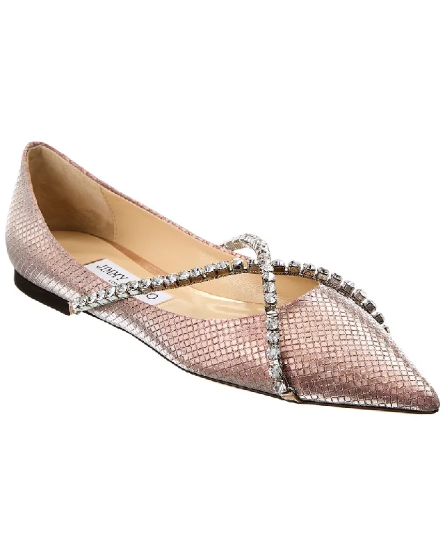 Jimmy Choo Genevi Leather Flat