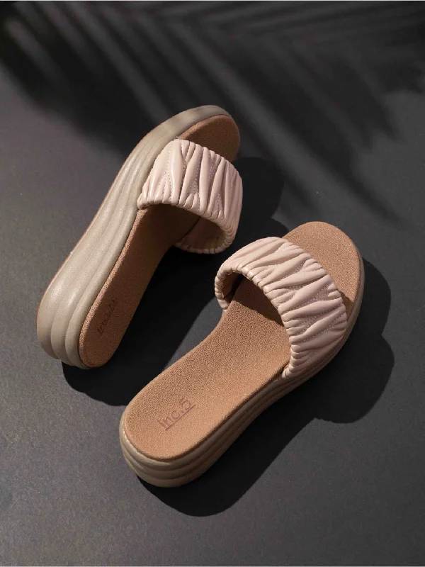 urban flats trendy locations-Womens Beige Casual Solid Round Toe Casual Flats