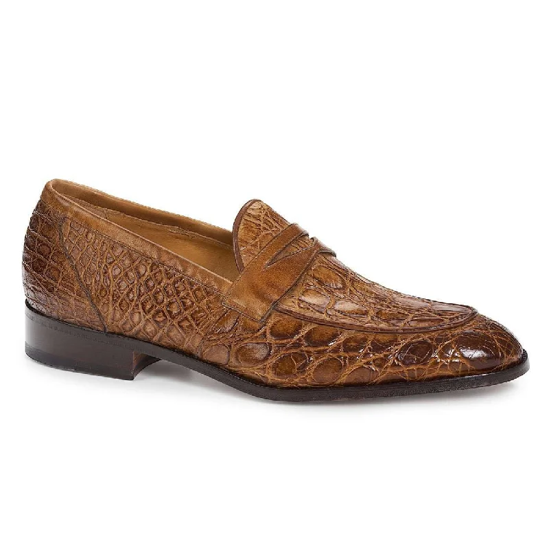 Loafers with responsive cushioningMauri 4862 Exotic Skin Men's Shoes Brown Crocodile Flanks & Calfskin Leather Loafers (MA4911)