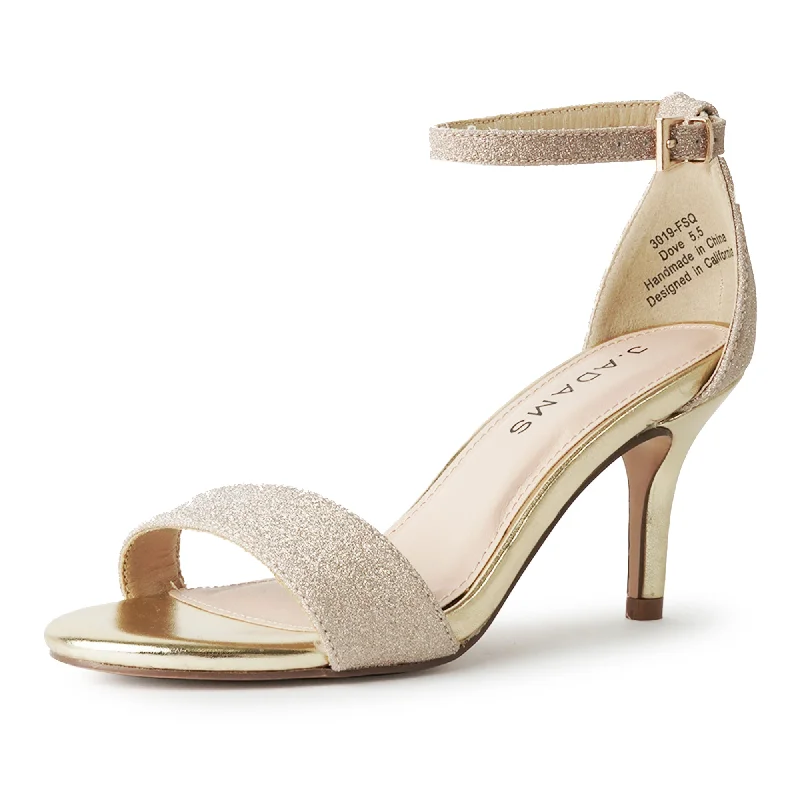 vegan high heels ethical-Dove | Gold Fine Glitter