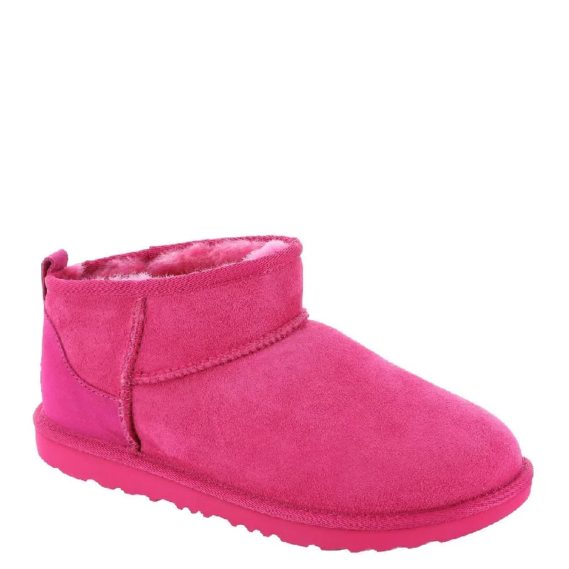 Boots with cool heels-UGG Unisex-Child Classic Ultra Mini Boot, Berry Little Kid