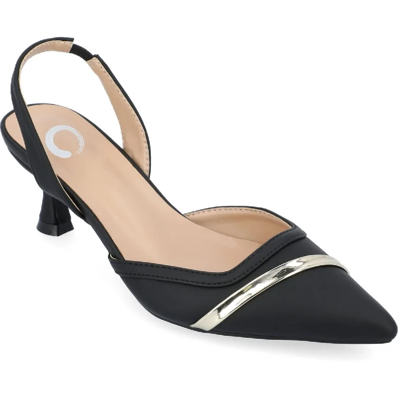 lightweight high heels flair-Journee Collection Womens NELLIA Faux Leather Kitten Hea Pumps