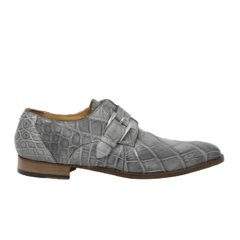 Loafers with fast repsMauri High-Speed Men's Designer Shoes Grey Burnished Alligator Dress Monk-Straps Loafers 3054 (MA5101)