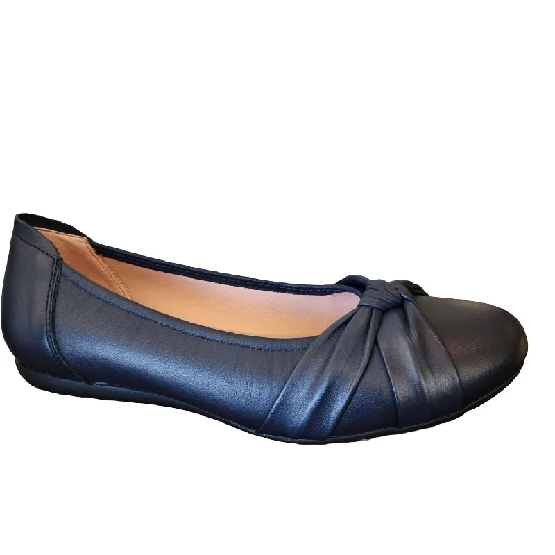 Women's London Knotted Flat Shoes In Navy