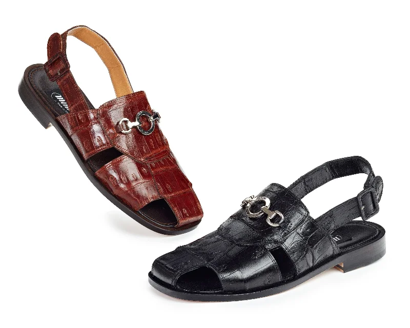 cozy sandals with cushion-Mauri 1880 Marzio Baby Crocodile Sandals