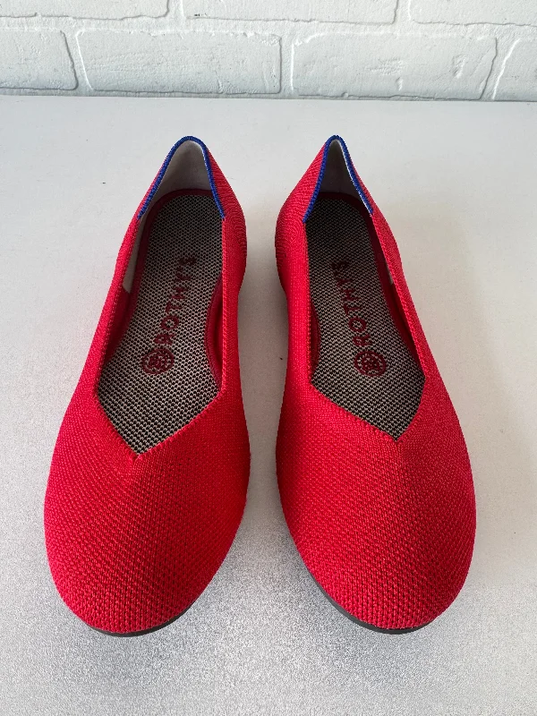 flats with secure gates-Shoes Flats By Rothys In Red, Size: 7