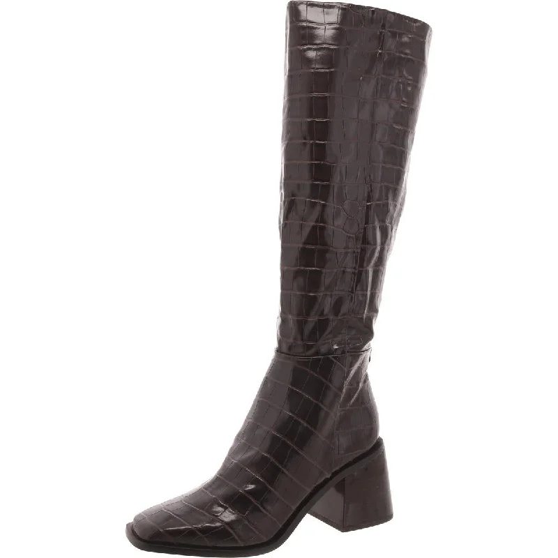 Boots for short hikes-Sam Edelman Womens Wade 2 Leather Solid Knee-High Boots