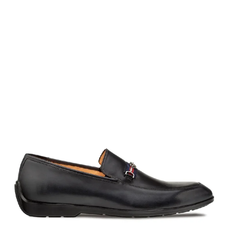 Loafers for busy daysMezlan R20722 Men's Shoes Black Calf-Skin Leather Slip On Loafers (MZ3606)