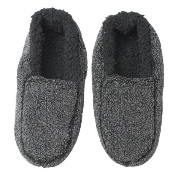 handmade slippers one of a kind-Sherpa Black - Men's Cozy Sherpa House Slippers