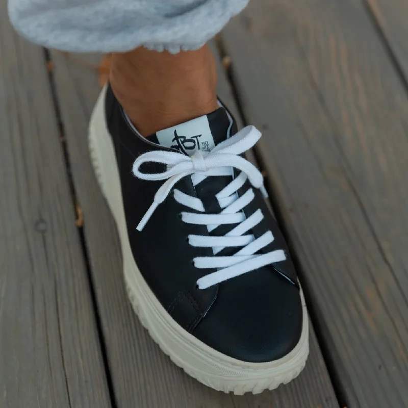 Athletic shoes with cool ventsPANGEA in BLACK Court Sneakers