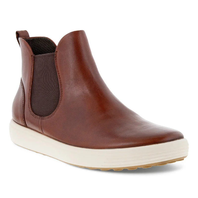 Boots with firm heels-Ecco Soft 7 Chelsea Boot Cognac Women's