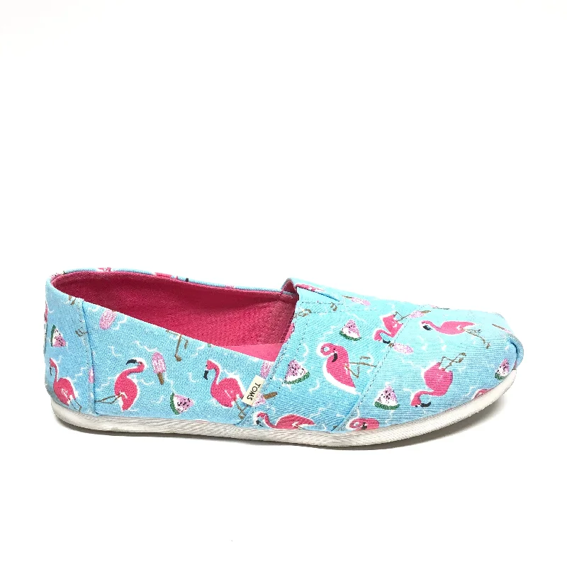 flats near green parks-Blue & Pink Shoes Flats Toms, Size 9